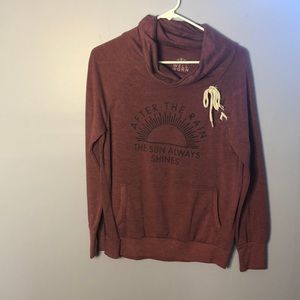 Maroon swoop neck sweatshirt